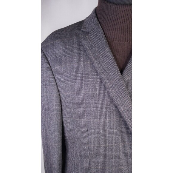 Pronto Uomo Men's Sport Coat Blazer Jacket Two Button Plaid Brown Wool 50R EUC - Picture 5 of 13